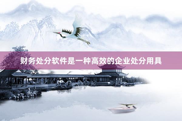 财务处分软件是一种高效的企业处分用具